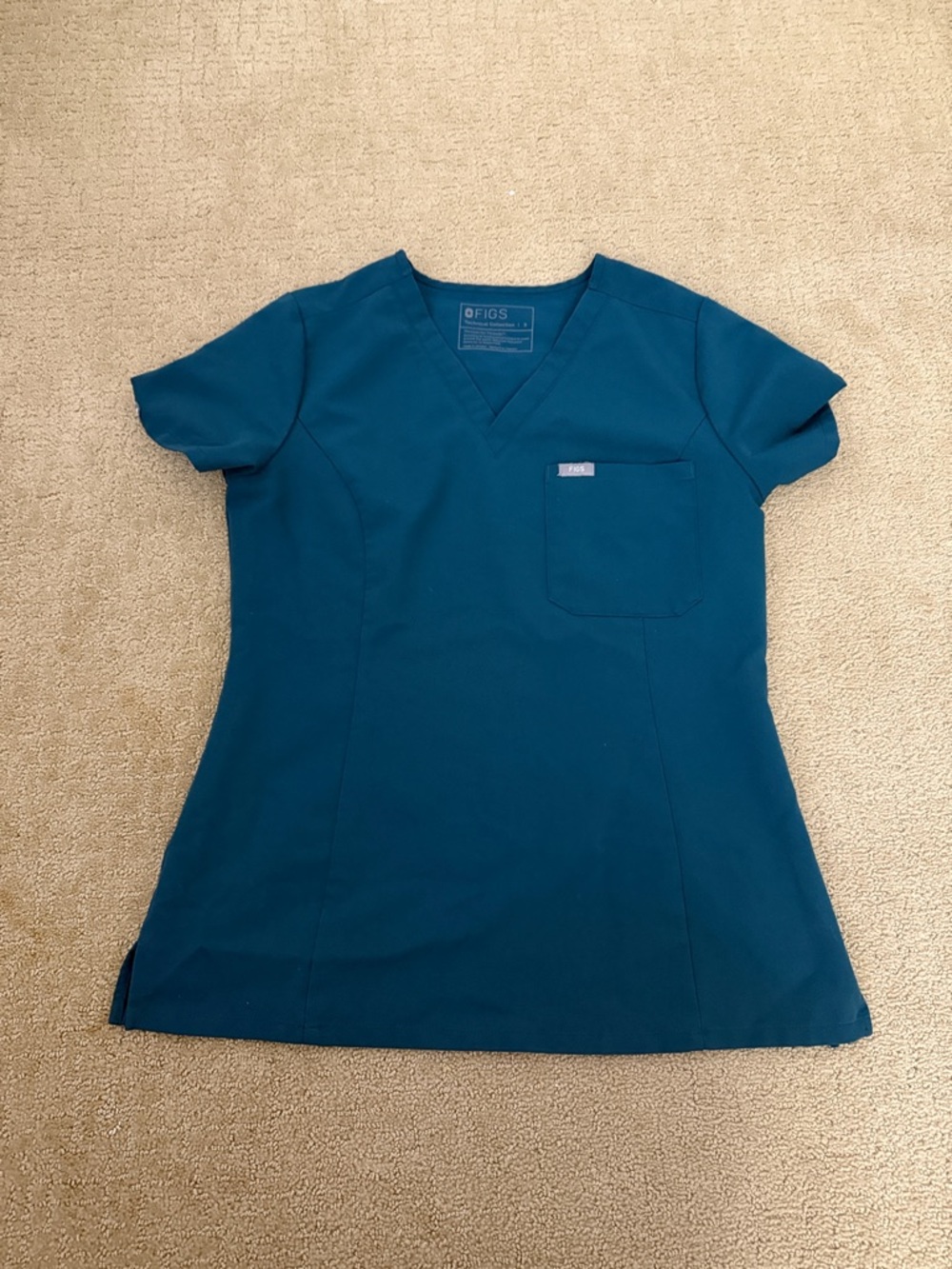 Figs Deep Teal Scrub Top with V-Neck